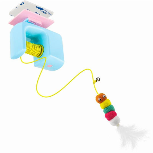Interactive Hanging Door Cat Toy, USB Rechargeable Electric Bird Teaser for Indoor Cats, Self Play Exercise Toy for Boredom Relief, Blue