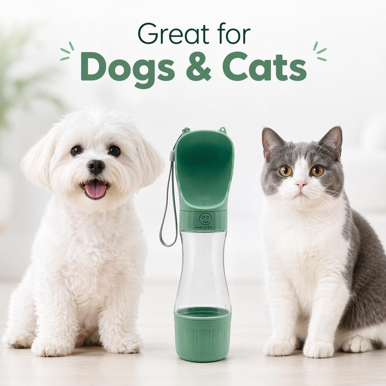 Portable Dog Water Bottle, Leak Proof Pet Water Dispenser for Walking, Travel, Hiking and Outdoor Use. Twist to Dispense Water. Twist Back to Lock in Spill Proff.